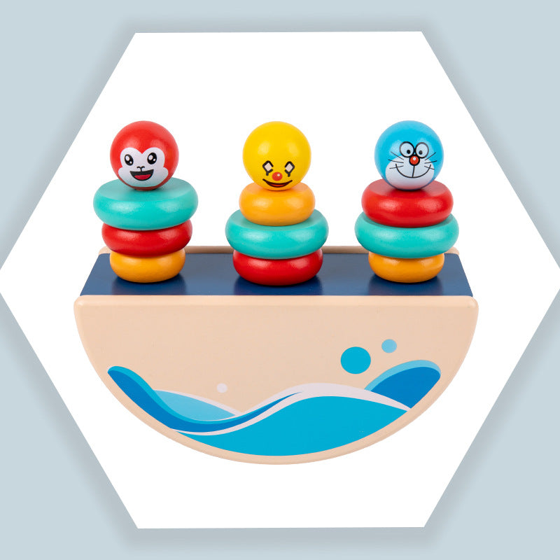 Wooden Balance Set Of Columns Children's Toys Baby Hand-Eye Coordination Logical Thinking Training Early Education Enlightenment Puzzle Building Blocks - Ectron Online