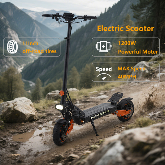 K11 High Power Off-road Electric Scooter side view showing rugged tires and suspension