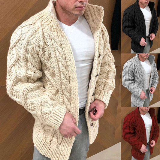 Knit Cardigan with Rope Button Closure