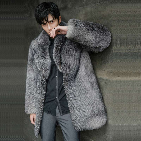 Men's Faux Fox Fur Coat