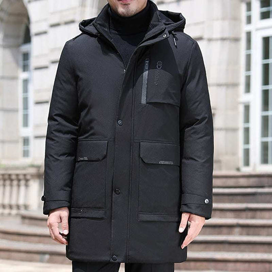 Men's Thick Mid-Length Down Cotton-Padded Winter Jacket