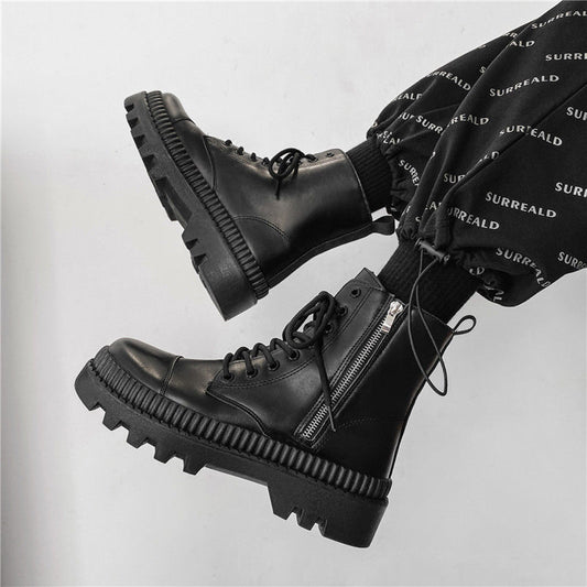 Men’s Black Platform Doc Martens Style Boots