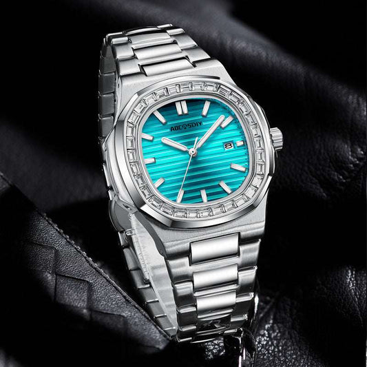Men's Diamond Luminous Watch 2024 Men's Fashion Diamond Luminous Quar | Ectron Online