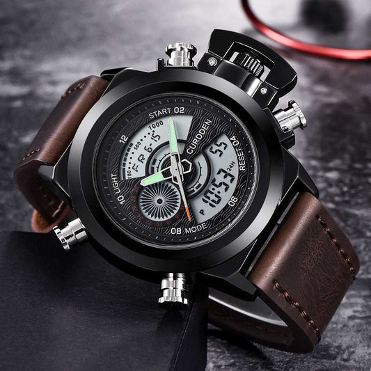 Men's Double Display Sports Watch Fashion Belt Multi-functional Double Dis | Ectron Online