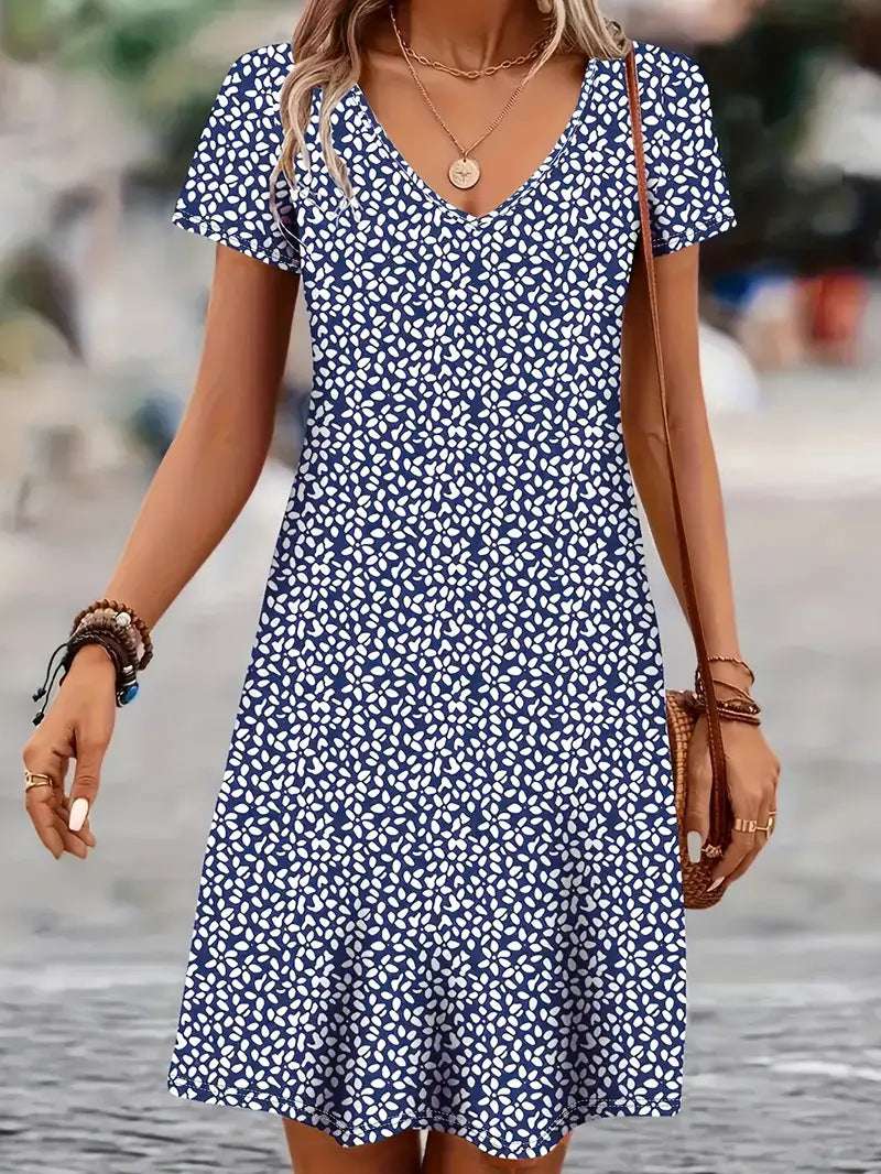 Casual V-neck Women's Clothing Dress