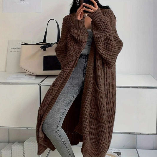 Long Sweater Coat Loose Long-sleeved Knitted Cardigan
