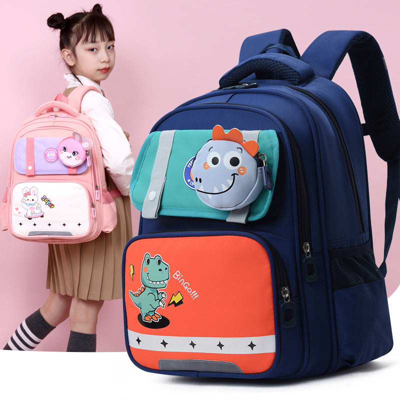 Elementary School Student Schoolbag Large Capacity Spine Protection Lightweight Dinosaur