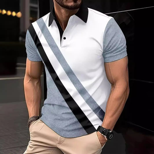 Men’s Printed Polo Shirt – Breathable Fashion Short Sleeve Top Men's Print Breathable Fashion Polo Shir | Ectron Online