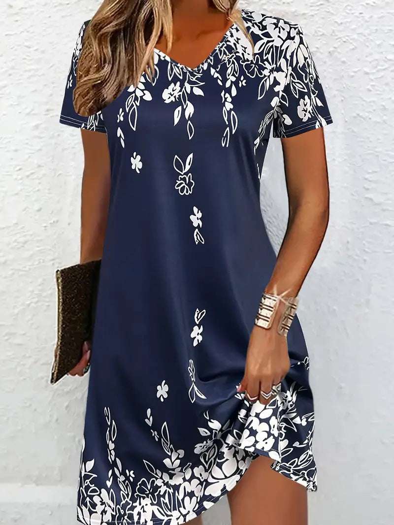 Casual V-neck Women's Clothing Dress