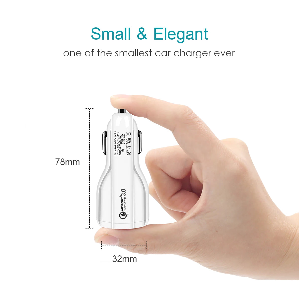 QC Quick Charge 3.0 Dual Car Charger Adapter Auto Mobile Phone Charger - Ectron Online