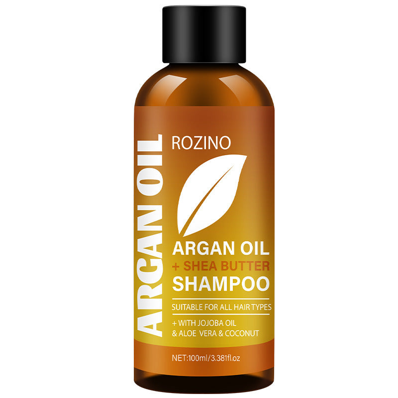 Bottle of Rozino Argan Oil Shampoo on a white background