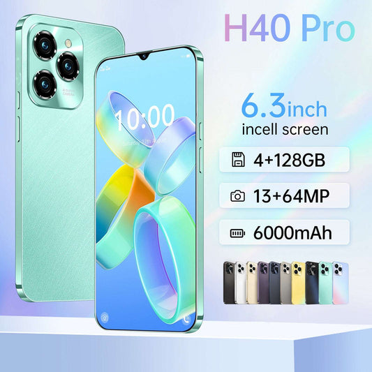 The HOT40 unlocked 4G smartphone in a modern vibrant finish, showcasing the 6.3-inch waterdrop notch display and slim-bezel design.