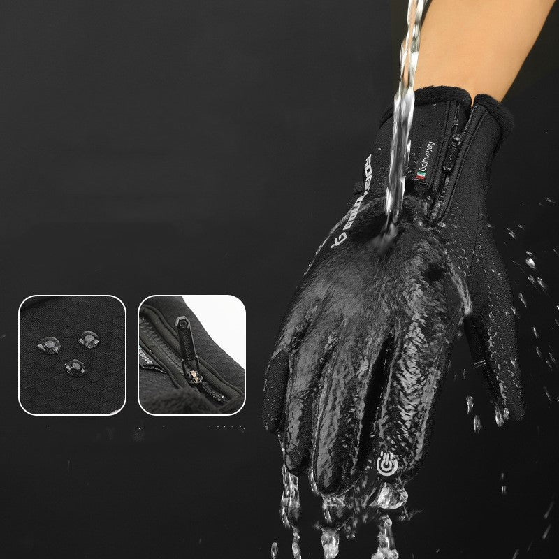 Black gloves with water droplets on a black background