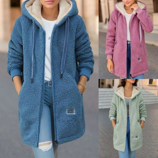 Women's Winter Fleece Hooded Jacket Winter Fleece Hooded Jacket Fashion Casu | Ectron Online