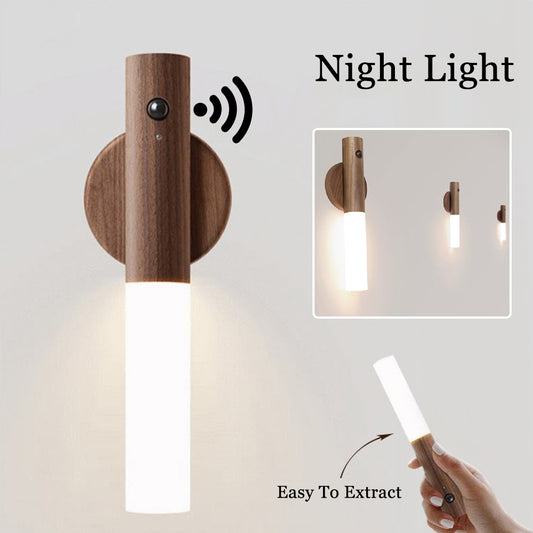 Wooden PIR Motion Sensor LED Night Light