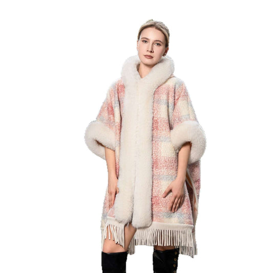 New Hooded Warm Cloak - Artificial Plush Fur Shawl New Hooded Warm Cloak Artificial Plush F | Ectron Online
