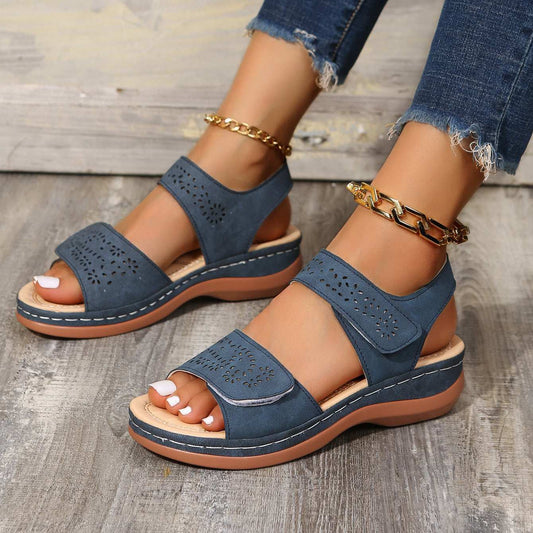 Women's Slope-Heeled Sandals – Casual Thick Sole Comfort Slope-heeled Casual Thick Sandals | Ectron Online