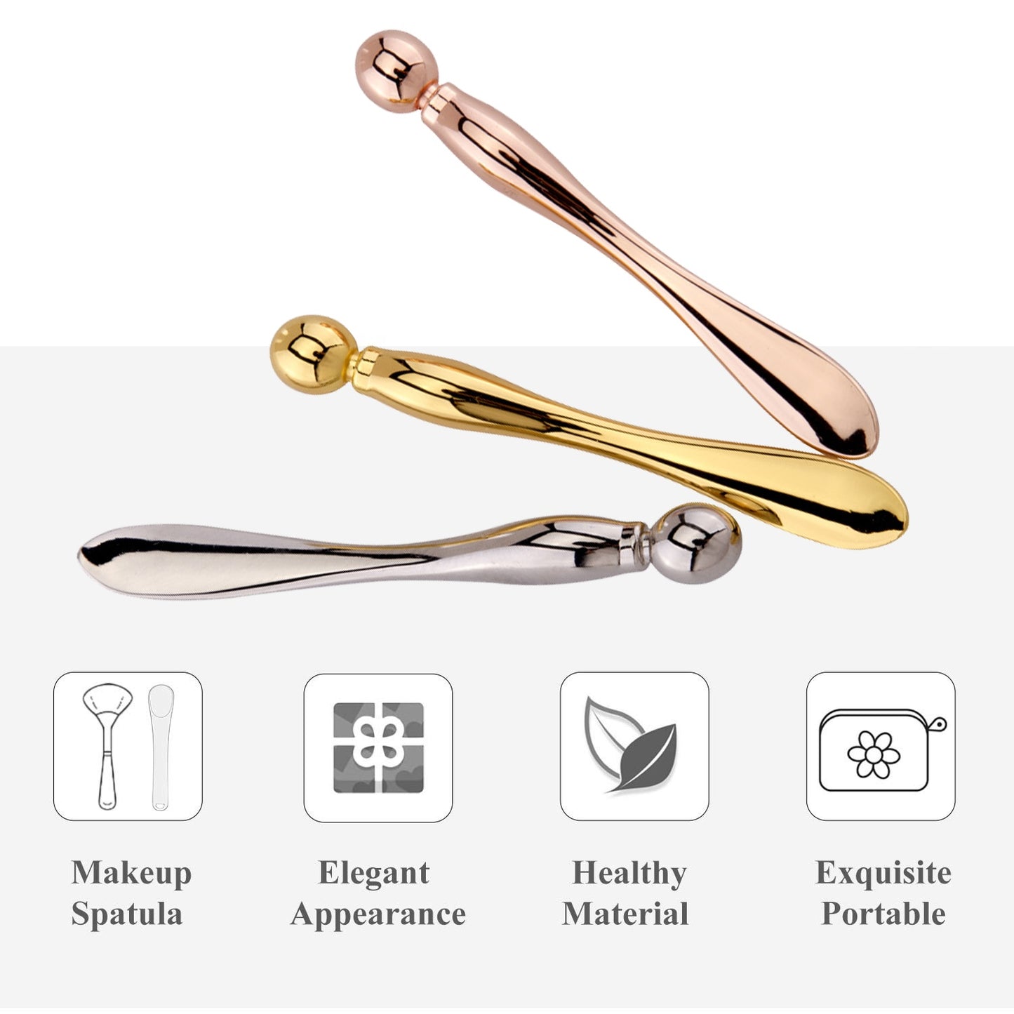 Eye Cream Stick Roller For Face Metal Spatula Puff Applicator Eye Cream Massager Facial Cream Massage Sticks Eye Metal Makeup Spatula Eye Wand 10cm - Ectron Online