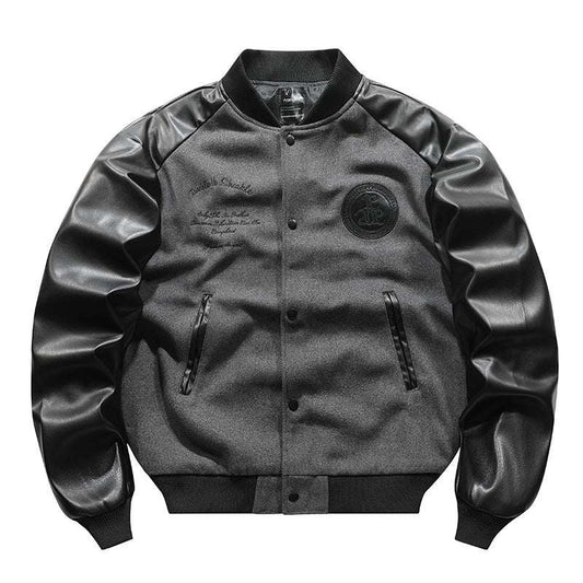 American Retro Woolen Flight Jacket American Retro Woolen Coat Stitching Emb | Ectron Online