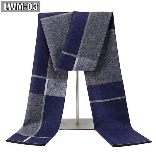 Men's Scarf European And American Cashmere Autumn And Winter Business Plaid