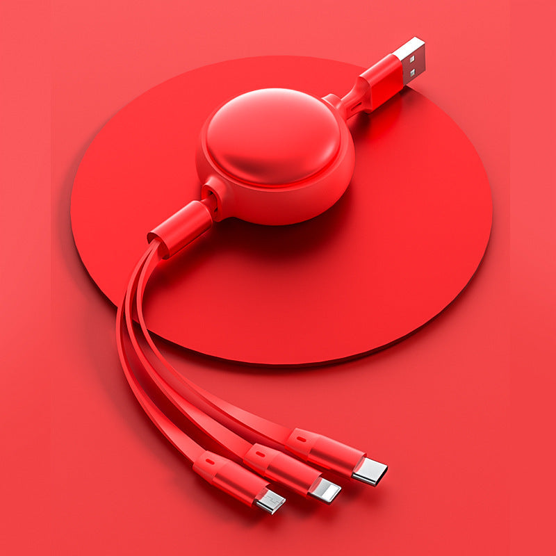 3 In1 USB Cable Micro USB Type C Cable 3 In 1 2.4A Retractable USB C Charging Cable - Ectron Online