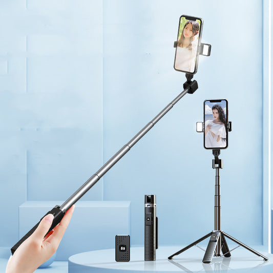 Quadrupod Double Fill Light Bluetooth Selfie Stick for Mobile Phones