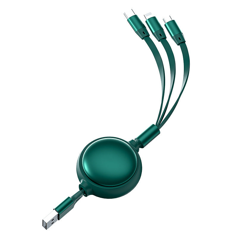3 In1 USB Cable Micro USB Type C Cable 3 In 1 2.4A Retractable USB C Charging Cable - Ectron Online