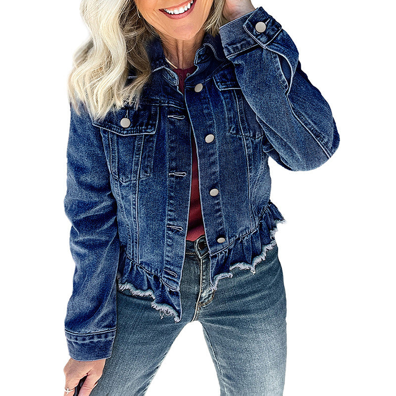 a blue denim jacket