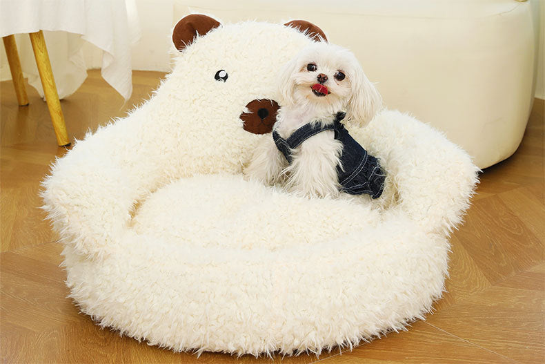 New Winter Cute Alpaca Cat Bed House Nest Warm Comfortable Pet Products Bottom Non-slip Bed For Dog Dog Bed Pet Mats Pads - Ectron Online