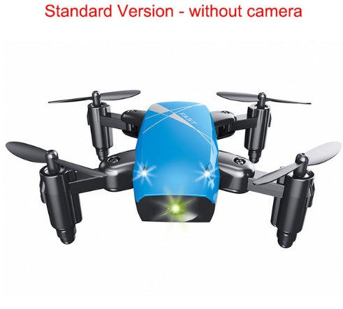 Blue and black drone without a camera on a white background