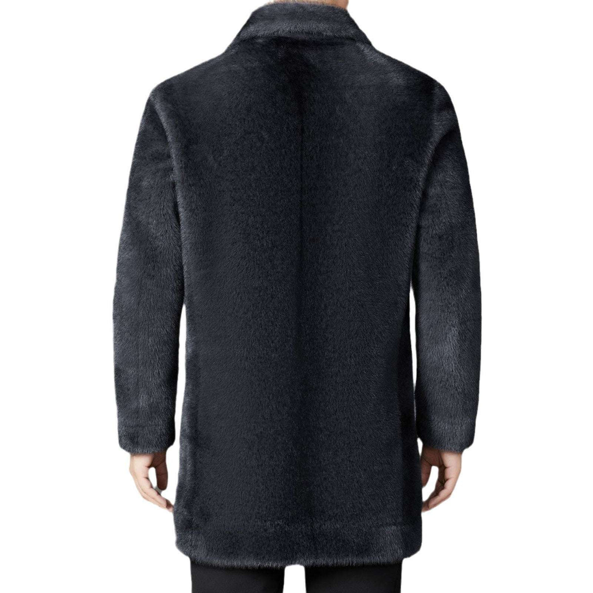 Dark gray mink fur coat, stand collar and full back panel