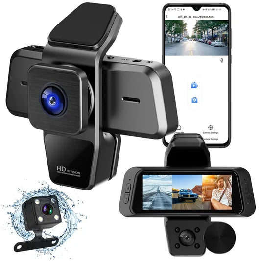 1080P WiFi 3-Channel Dash Cam 1080P FUD 3 Channel WiFi Dash Cam 170° W | Ectron Online