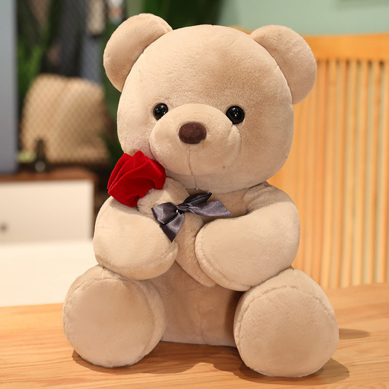 23-45cm New Lovely Hug Roses Teddy Bear Plush Pillow Stuffed Soft Animal Dolls Nice Birthday Gift Girlfriend Valentine's Day - Ectron Online