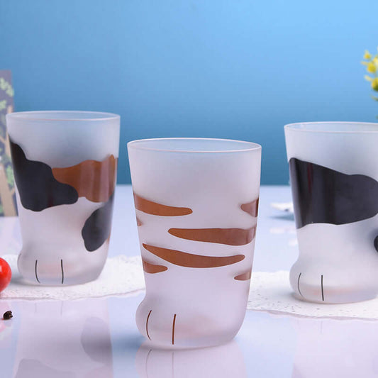 Creative Cat Paw Glass Mug - Cute Tiger Paw Coffee Tumbler