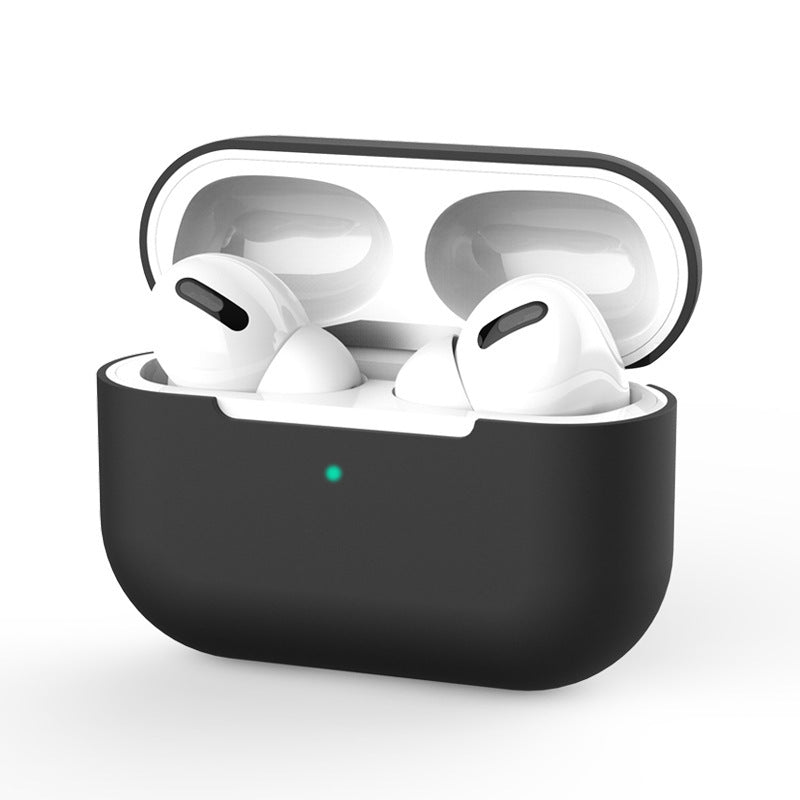 Wireless earbuds in a black