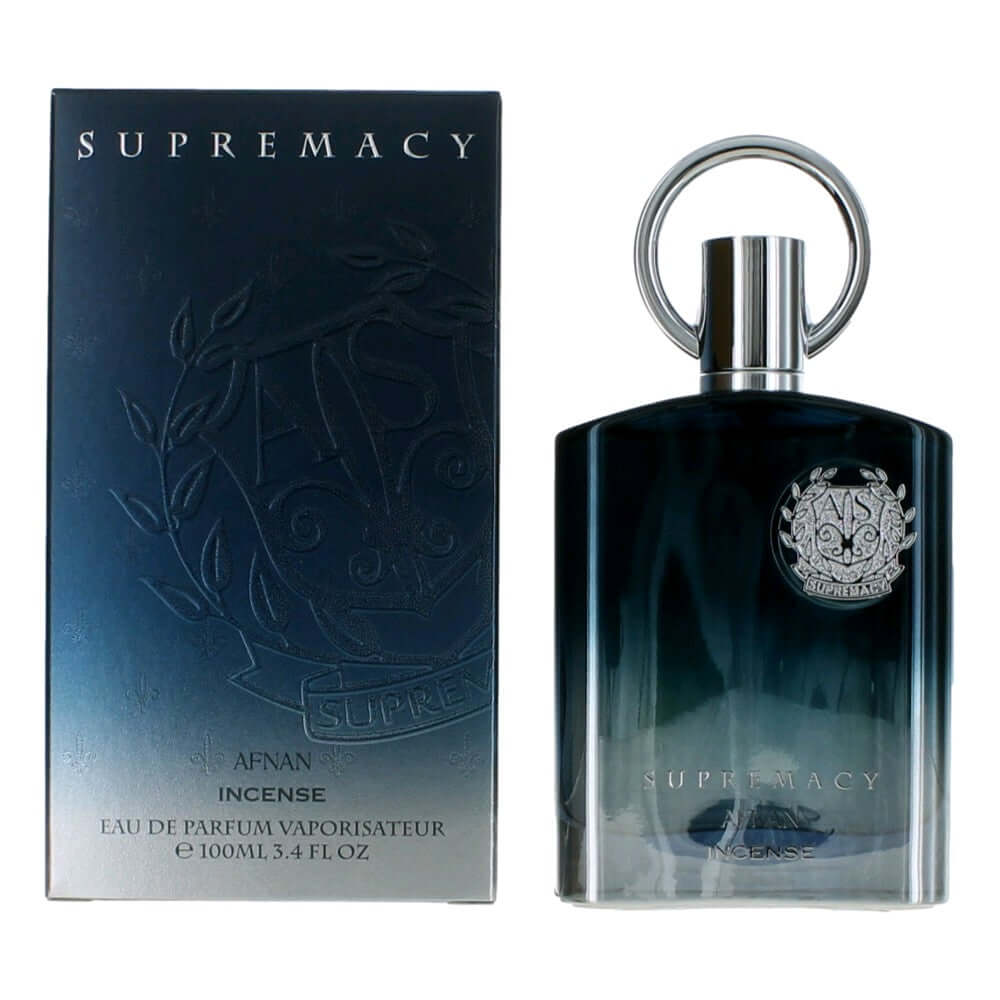 Supremacy men's incense EDP spray bottle with metal cap and box
