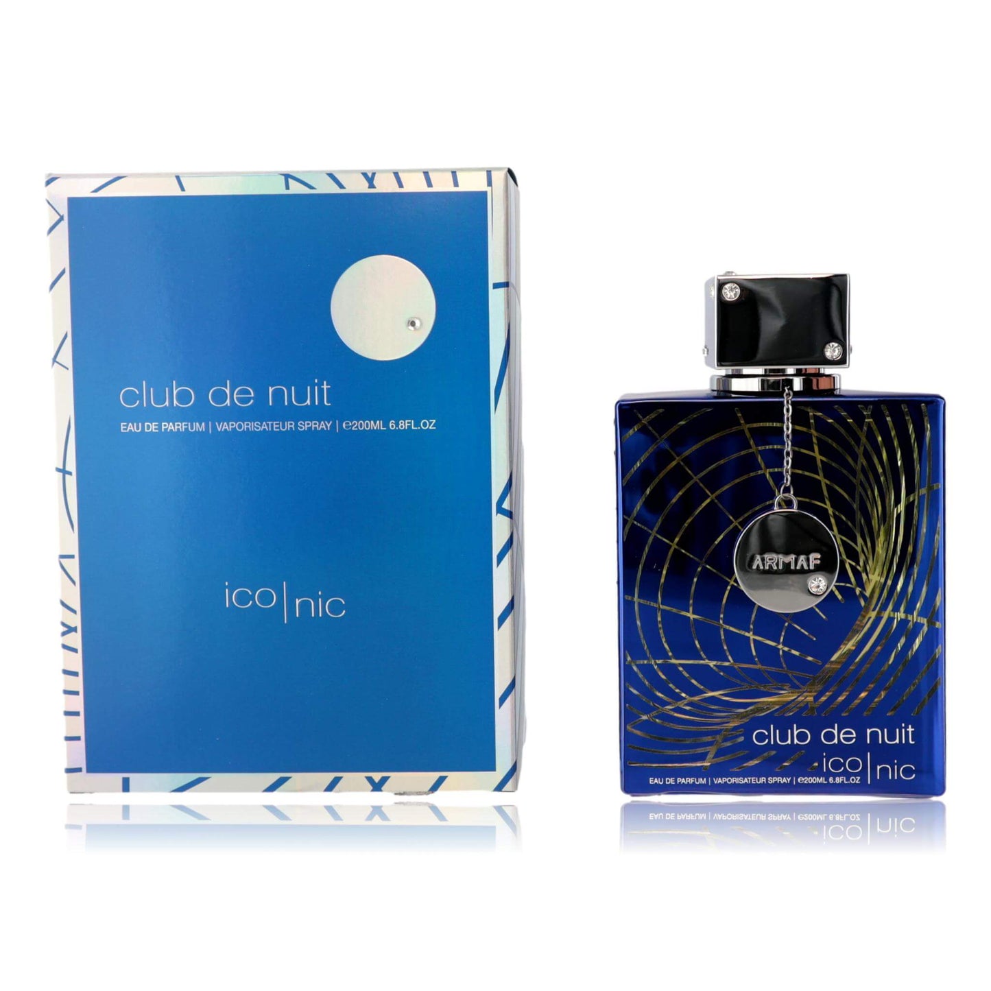 Club de Nuit Iconic by Armaf, 6.8 oz EDP Spray for Men in stylish packaging and bottle.