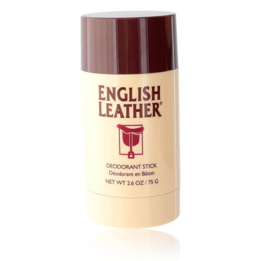 English Leather by Dana, 2.6 oz Deodorant Stick for Men, elegant packaging showcasing a bold scent.