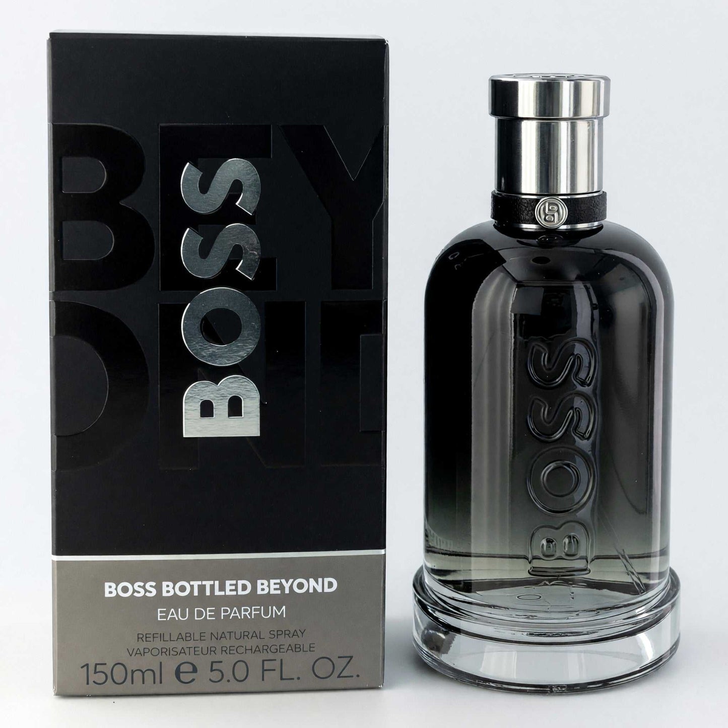 Boss Bottled Beyond eau de parfum refillable spray bottle with box, black glass