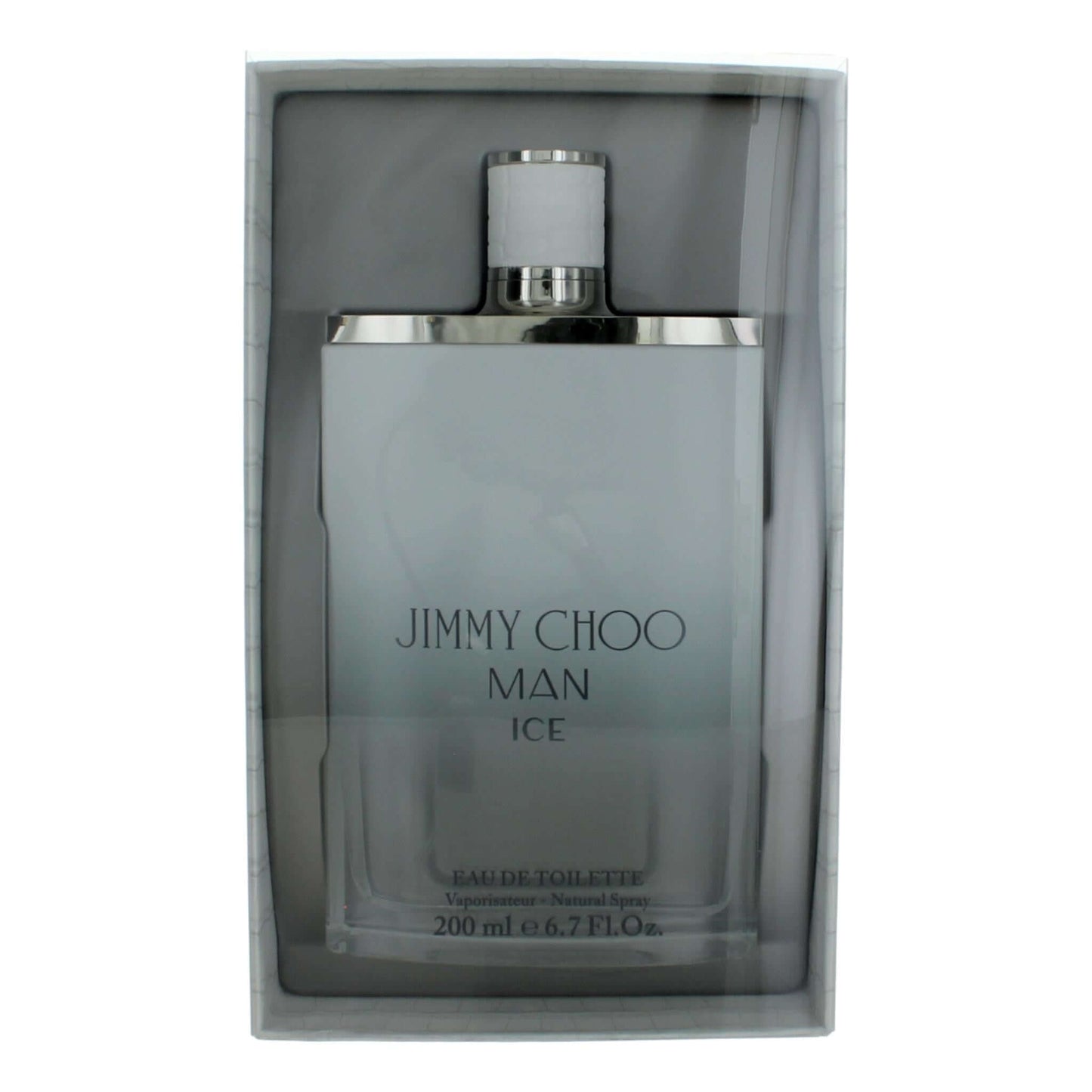 Jimmy Choo Man Ice EDT spray bottle with silver cap, boxed