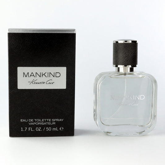 Mankind men's EDT spray bottle with black box and silver cap, glass vial