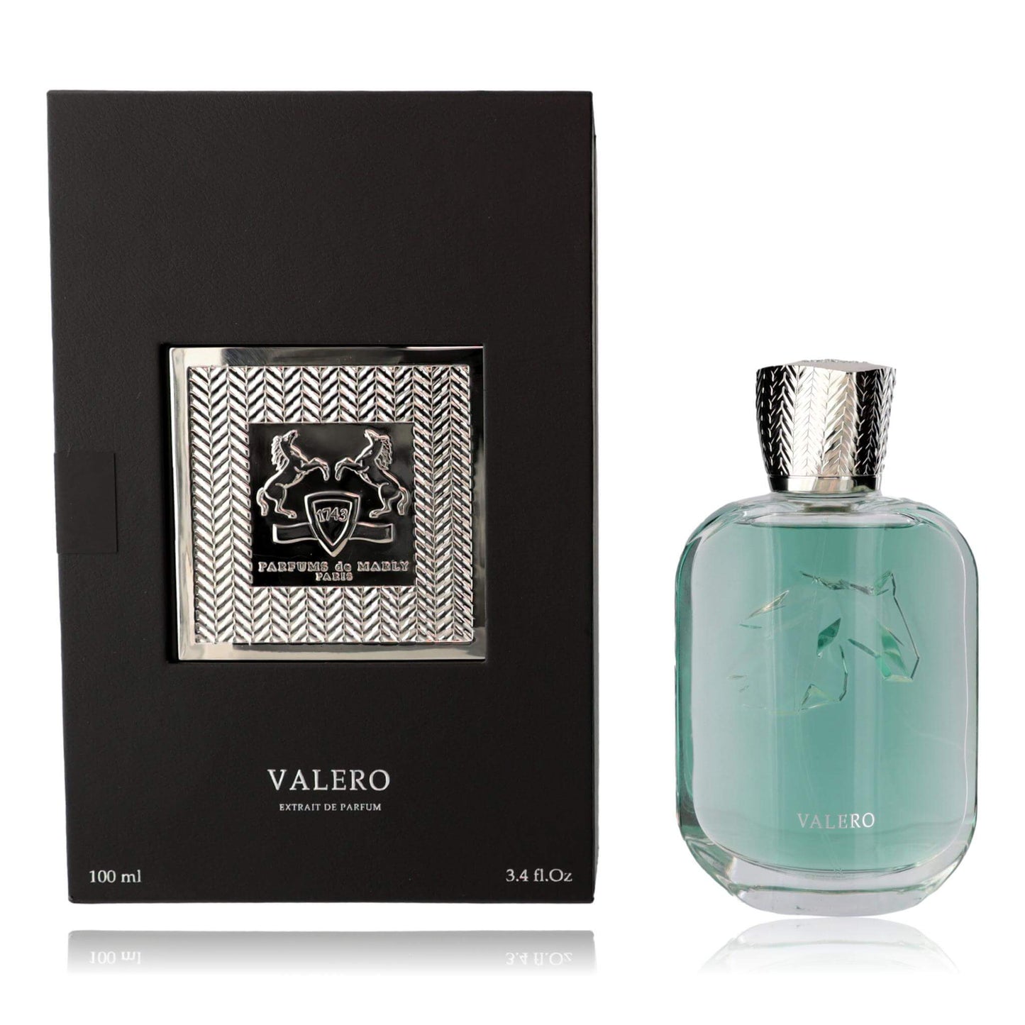 Parfums de Marly Valero 3.4 fl oz parfum spray bottle with silver cap and box
