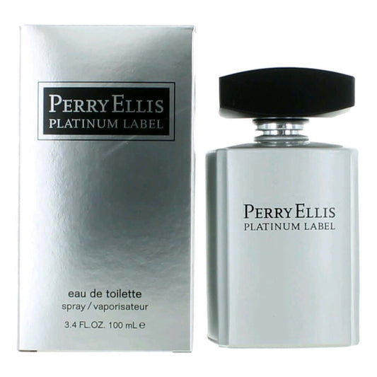 Perry Ellis Platinum Label by Perry Ellis, 3.4 oz EDT Spray for men, stylish packaging and bottle design.
