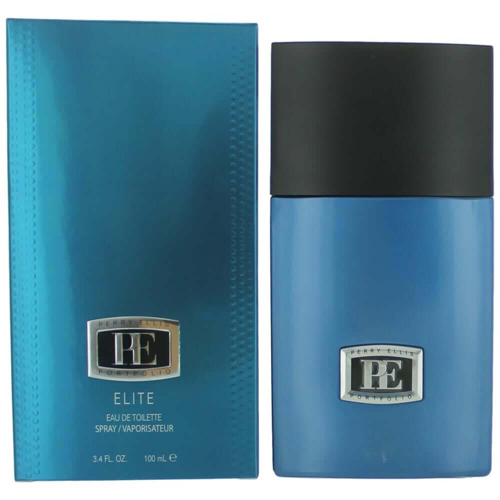 Men's blue EDT spray bottle with black cap and blue product box