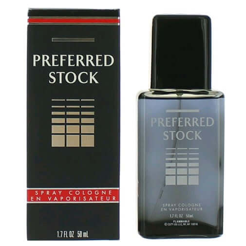 Preferred Stock by Coty, 1.7 oz Cologne Spray for Men with packaging and bottle displayed.