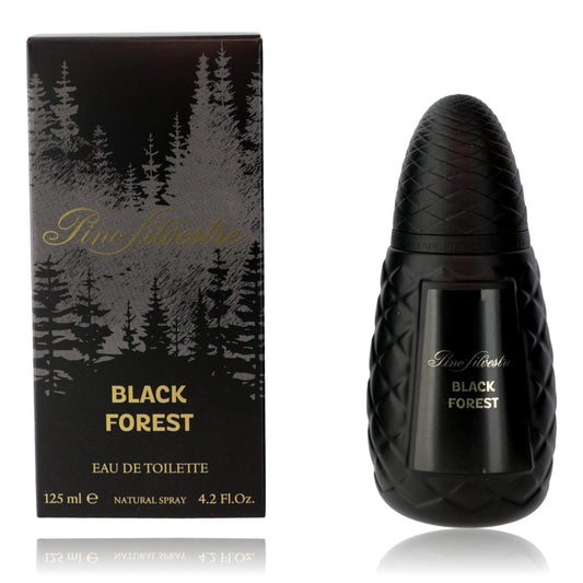 Pino Silvestre Black Forest by Pino, 4.2 oz EDT Spray for Men with a stylish black forest-themed packaging.