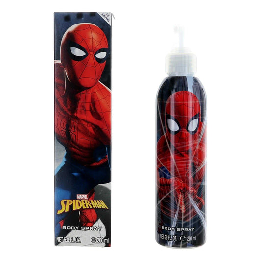 Kids Spiderman body spray 200 ml, aerosol bottle with Spider-Man suit graphic