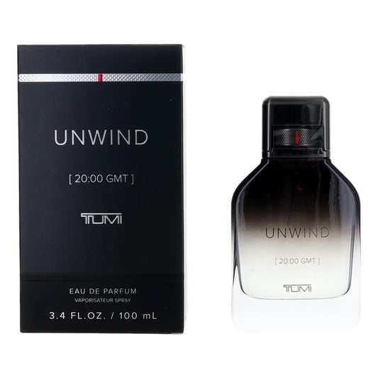 Tumi Unwind eau de parfum spray for men, 3.4 fl oz with box and bottle