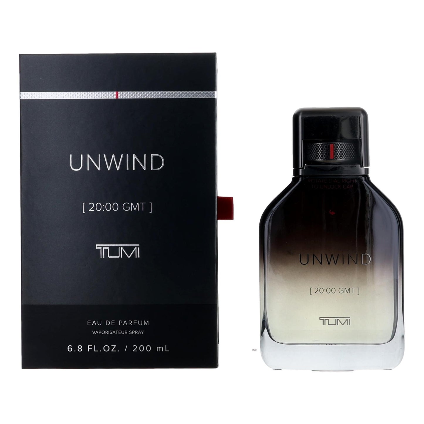 Tumi Unwind men's eau de parfum spray bottle with matching box, 200 mL