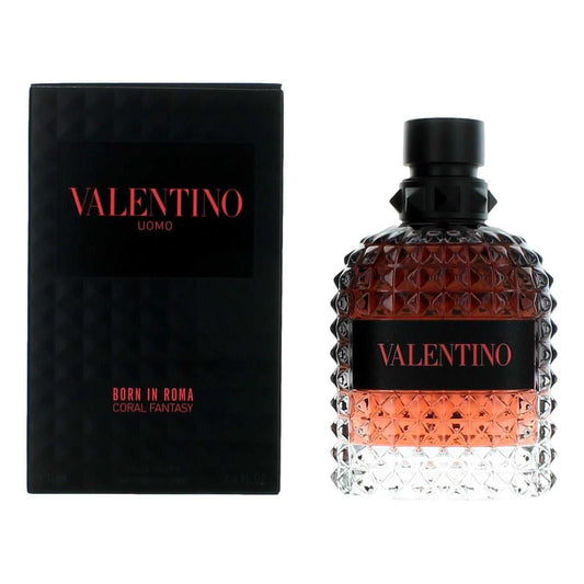Valentino men's Born in Roma eau de toilette spray with orange label and black box